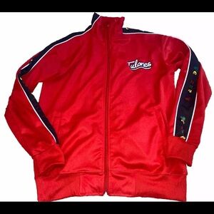 Tulones Womens Medium Full Zip Warm-Up Jacket Ruby Red